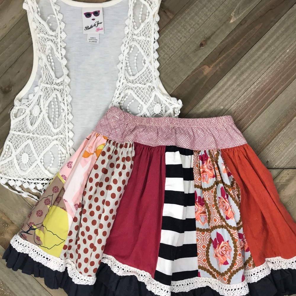 Size 8 Persnickety skirt  and Belle De Jour Shirt